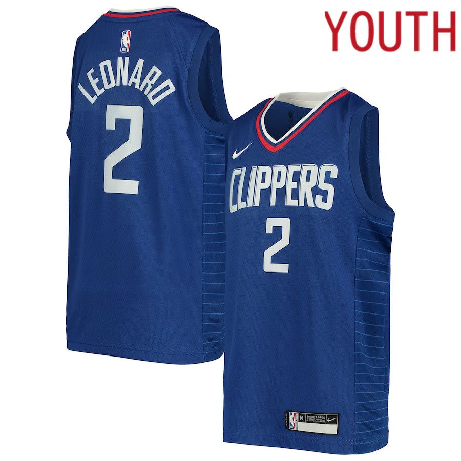 Youth Los Angeles Clippers 2 Kawhi Leonard Nike Royal Swingman NBA Jersey